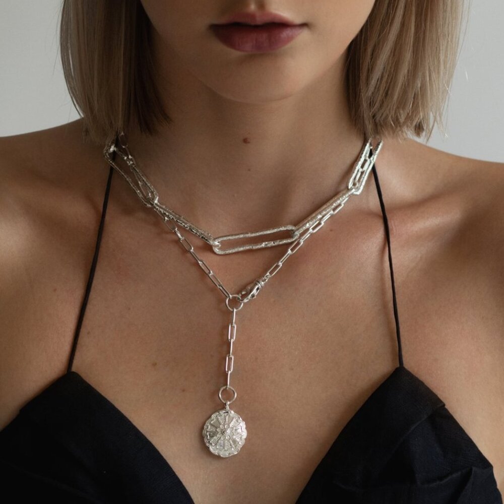 Pamela Card The Trompe L'oeil Necklace Solid 925 Sterling Silver